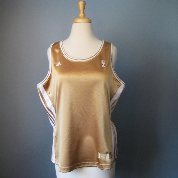 adidas Other - Vintage NBA Adidas Tank Gold & White Sequined